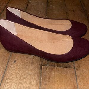 Sun + Stone Plum Purple Eliana Ballet Flats Shoes Faux Suede - Size 7 M